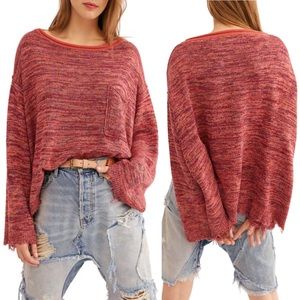 FREE PEOPLE Pink Prism Space Dye Knit Pullover M